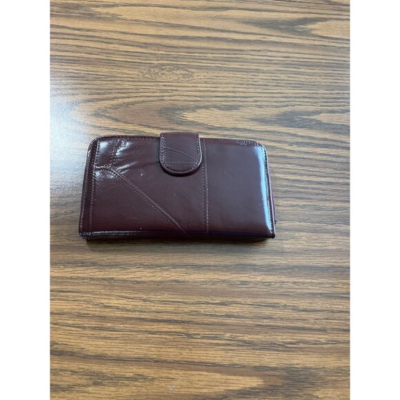 Burgundy patch leather wallet organizer - Picture 1 of 8